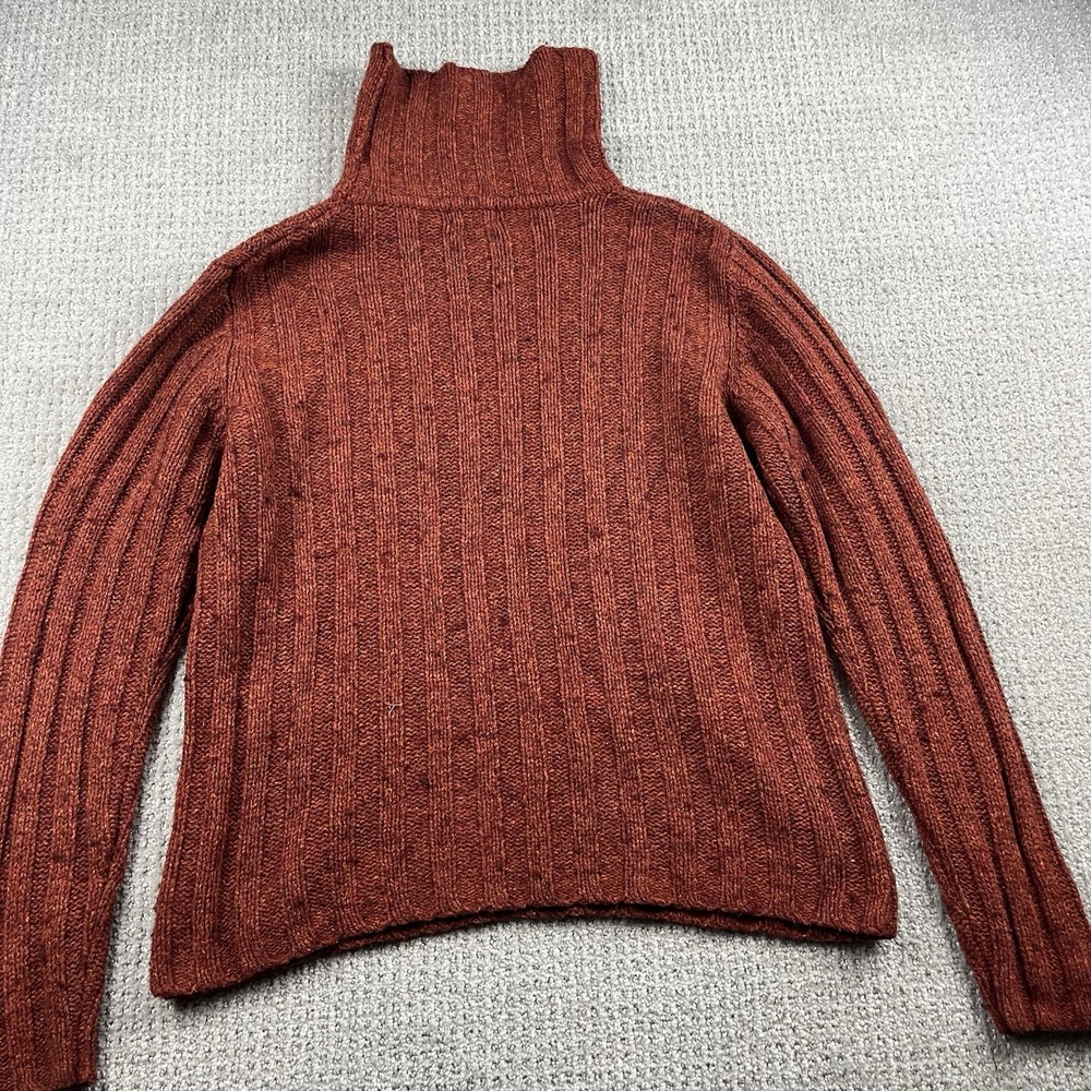 L.L. Bean vintage Chunky Ribbed Silk/Cotton/lambswool Turtleneck Sweater Size M - Picture 6 of 7